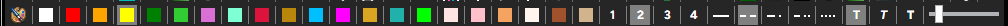 Color Style Bar toolbar strip with color swatches, line widths, line styles, text styles, and opacity control