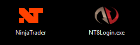NinjaTrader icon beside the Auto Login utility icon